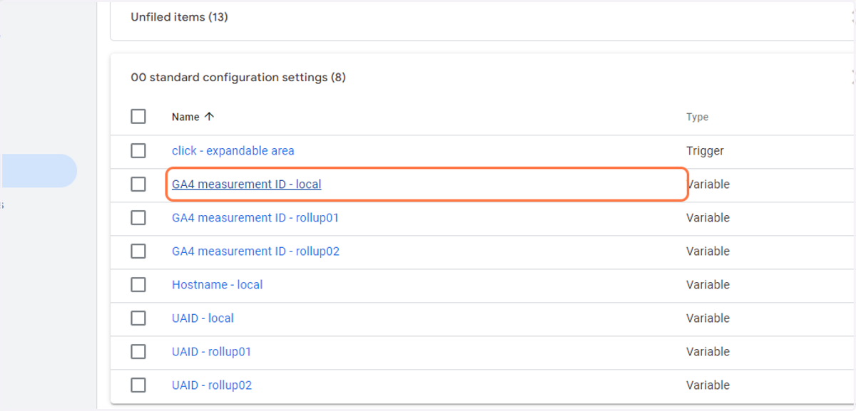 Click on GA4 measurement ID - local