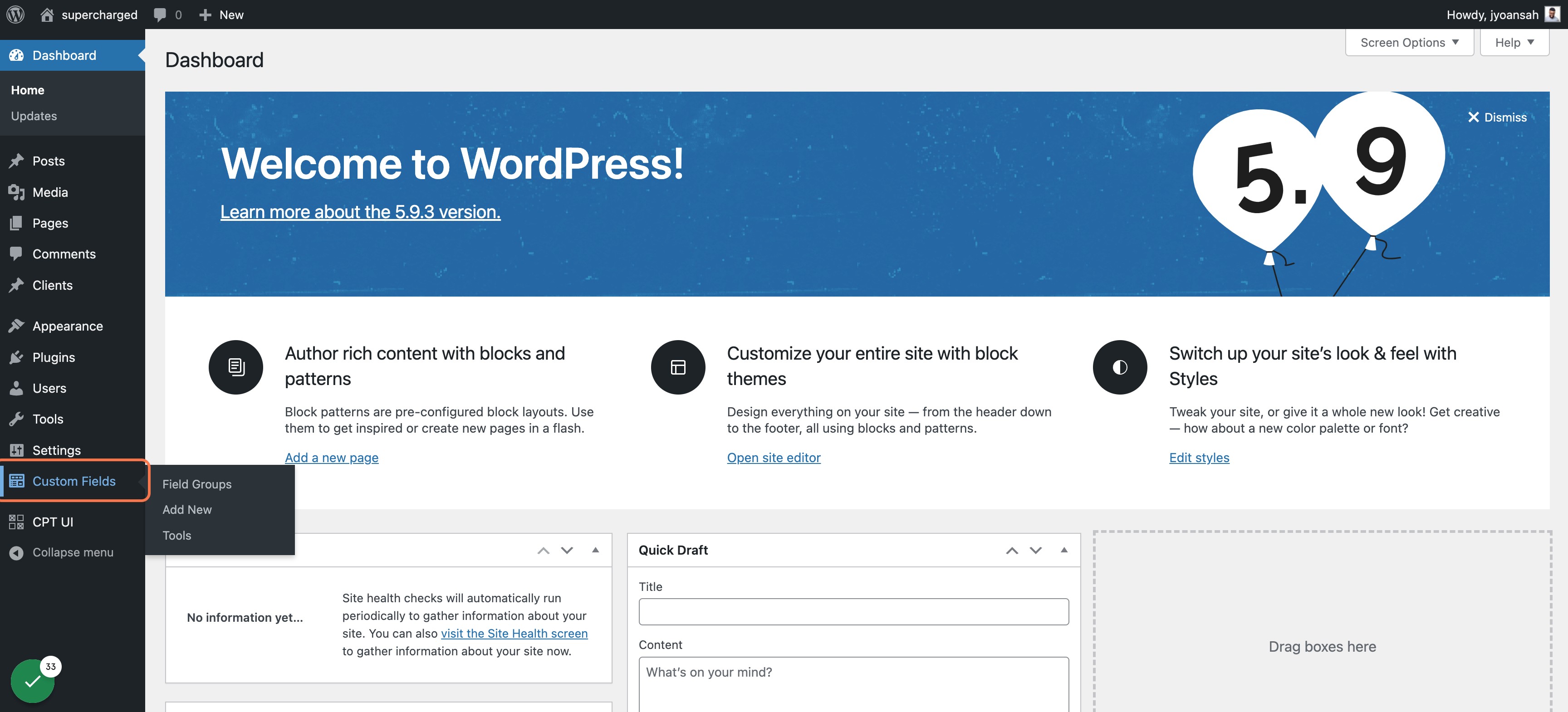 Click on Custom Fields
