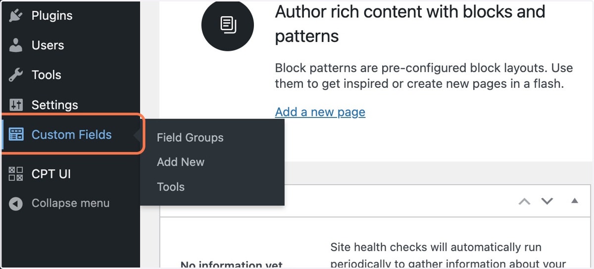Click on Custom Fields