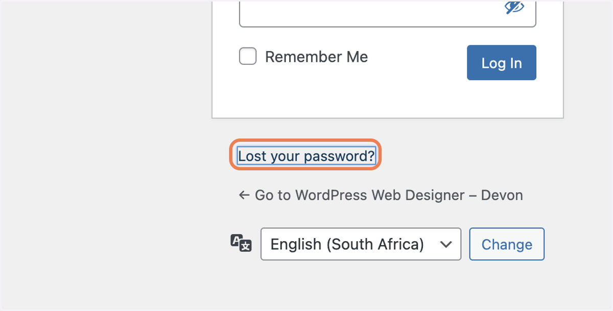 Click on Lost your password?