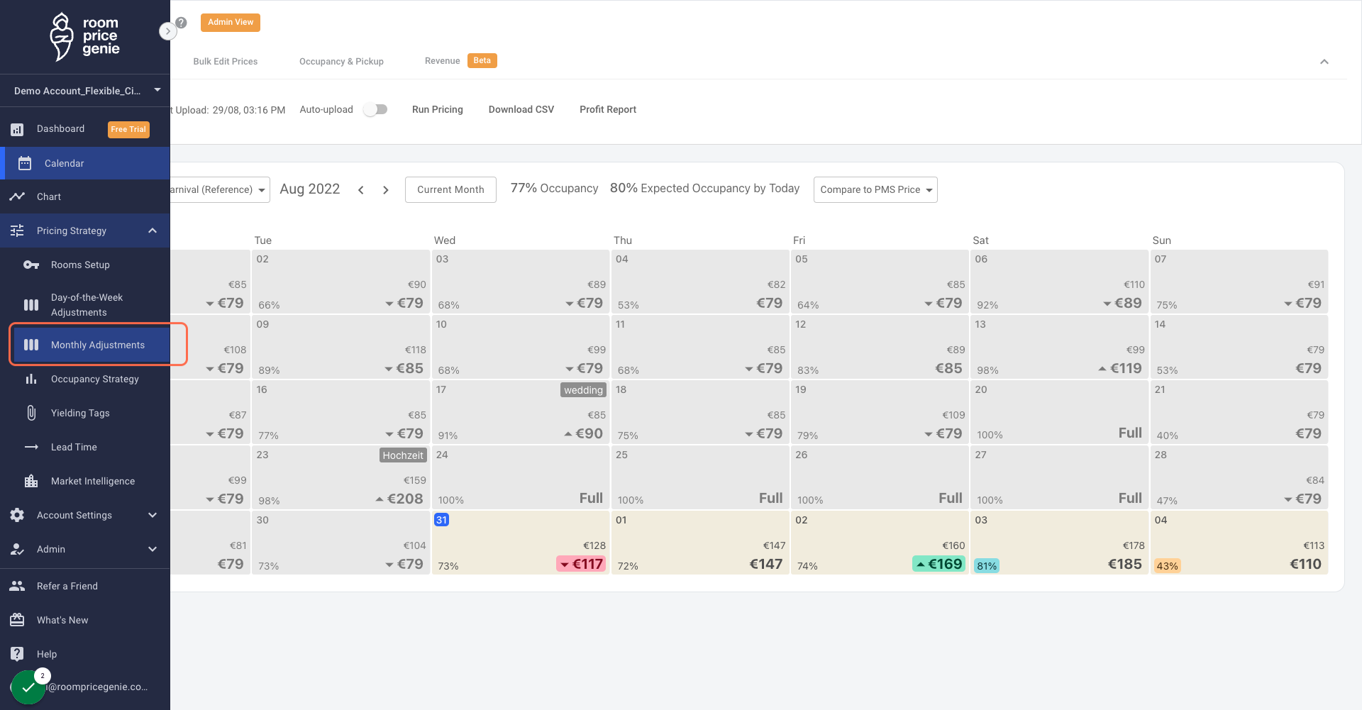 Click on Monthly Adjustments.