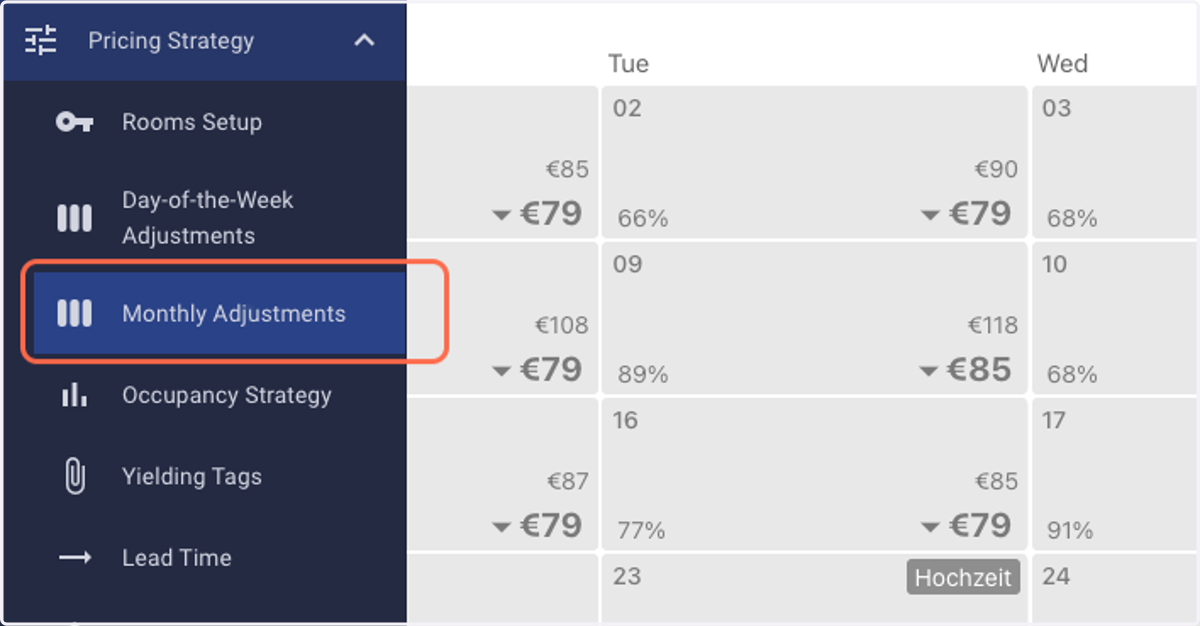 Click on Monthly Adjustments.