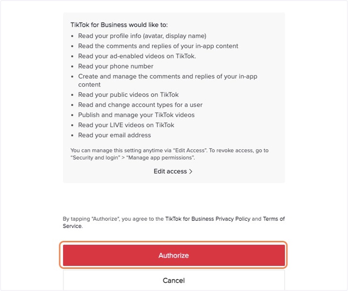 Click on Authorize