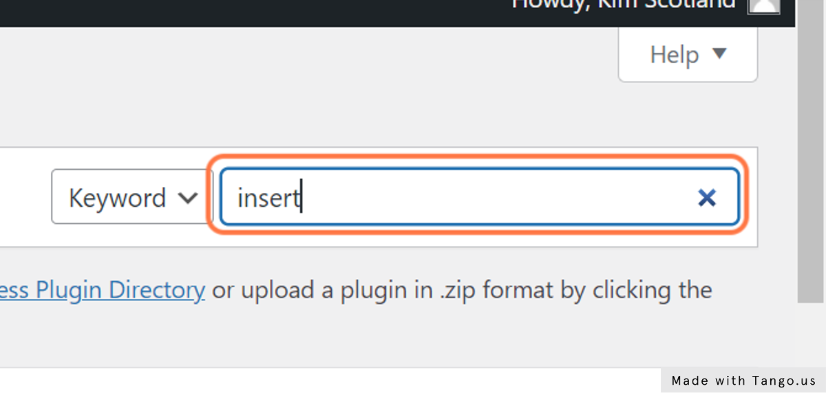 Search for "insert"