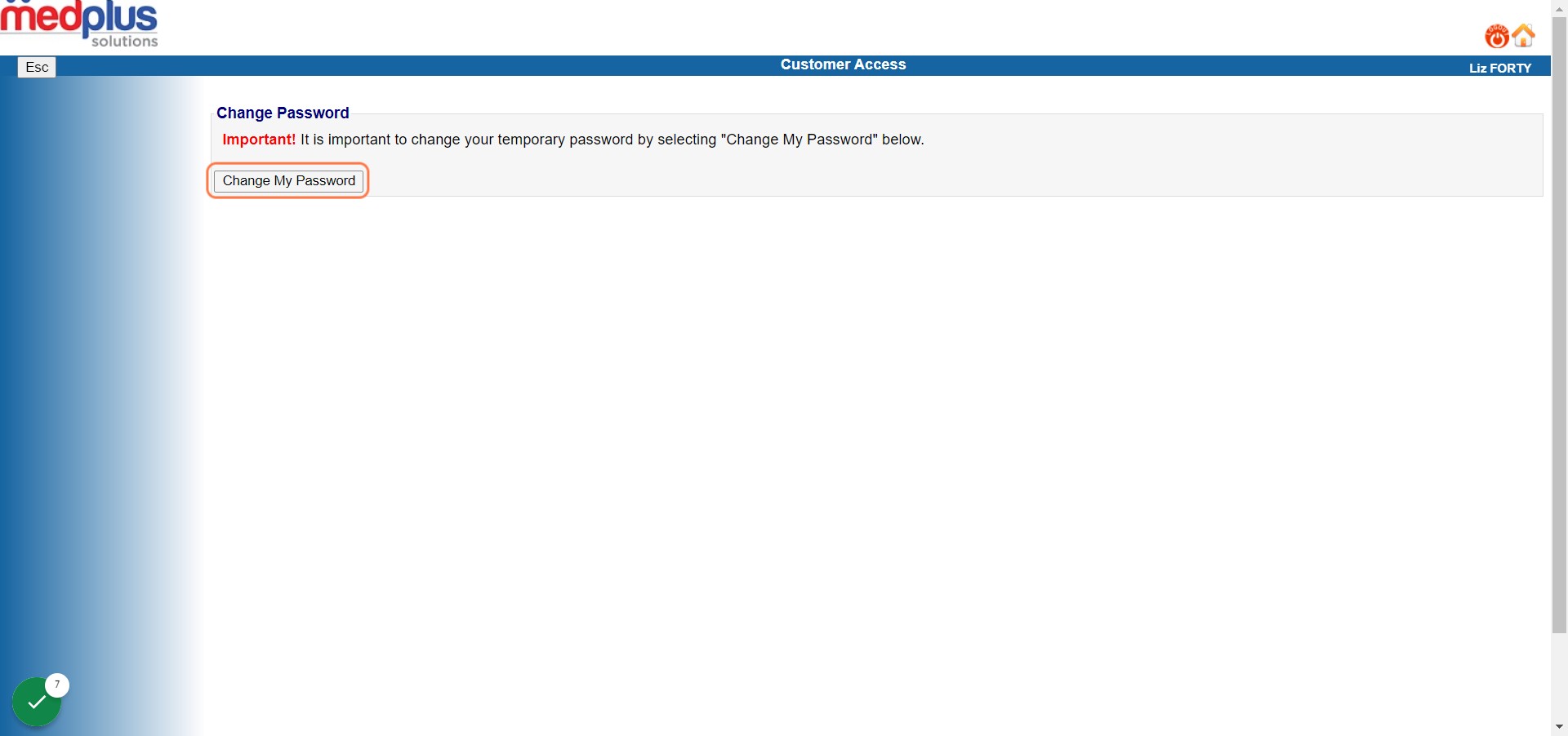 Click en Change My Password