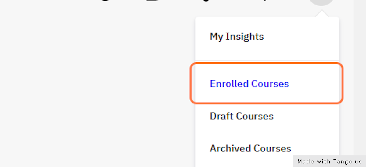 Click on Enrolled Courses