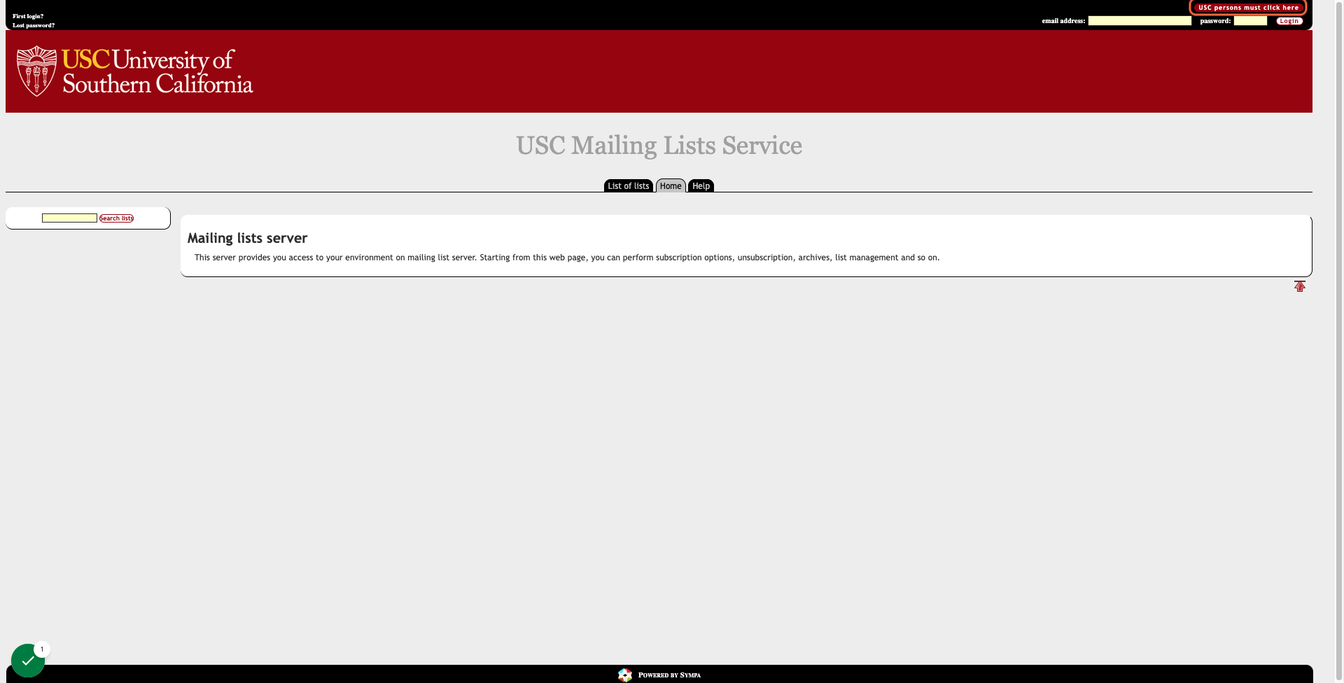 Click on "USC persons must click here"