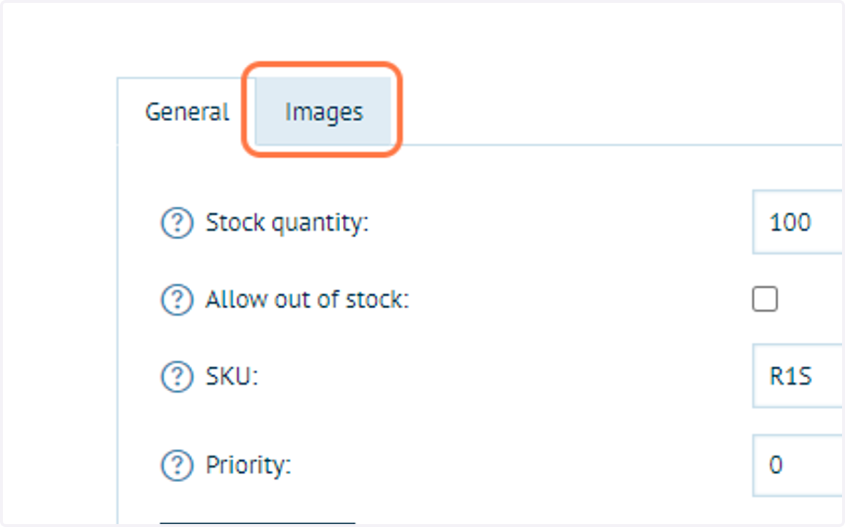 Edit the combination just created and click on Images
