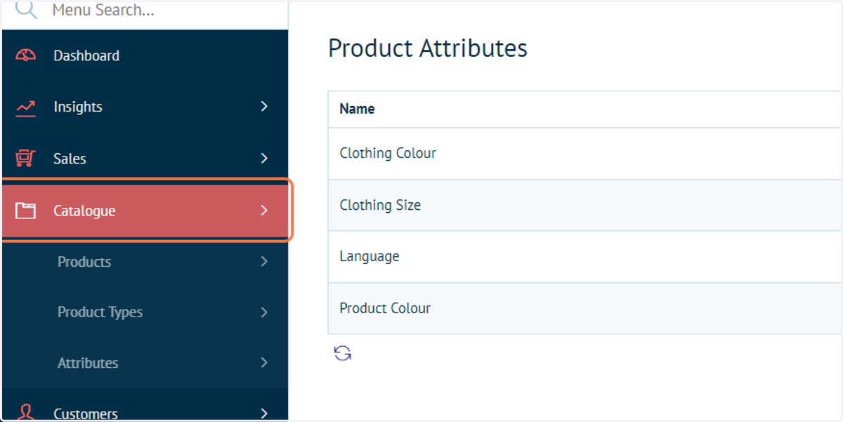 Click on Catalogue