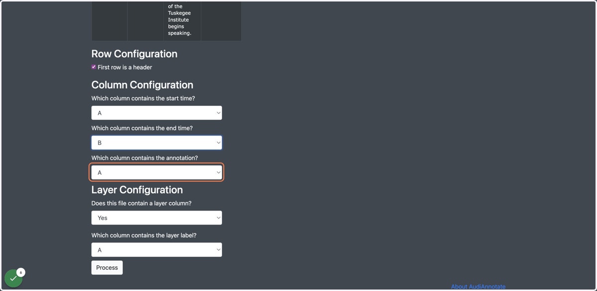 Configure your file so the application knows how to read each column