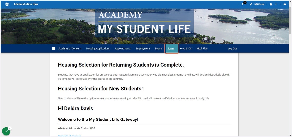 Click on Forms