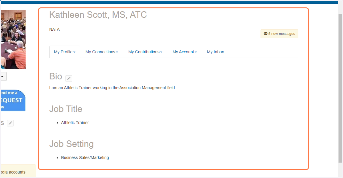 Main Profile Dashboard