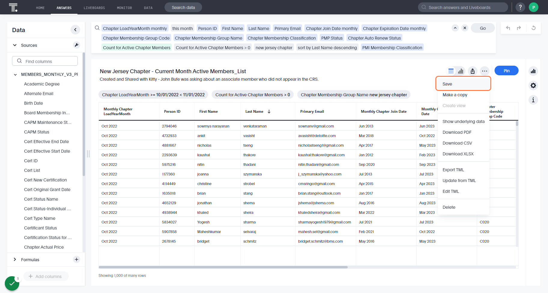 Click on Save and Enter a description of the report purpose