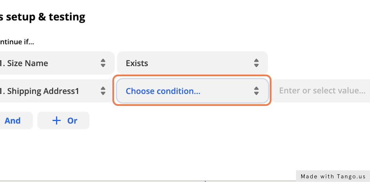 Click on Choose condition…