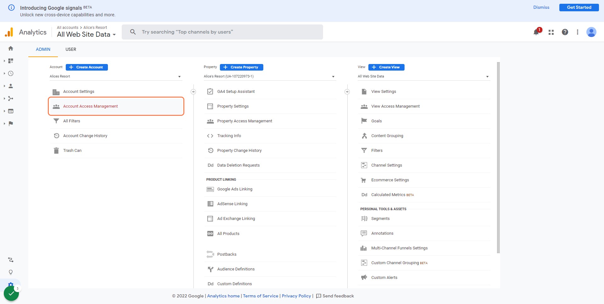 Click on Account Access Management