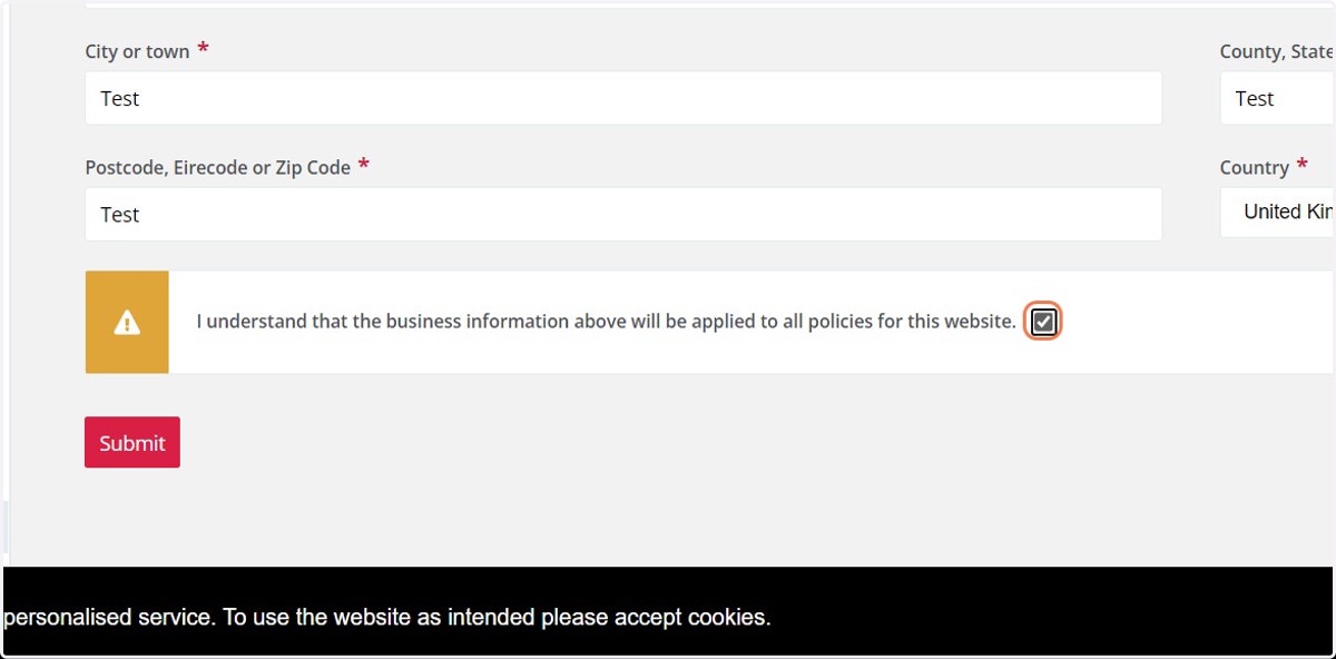 Check the box to confirm you have understood how these details will be used