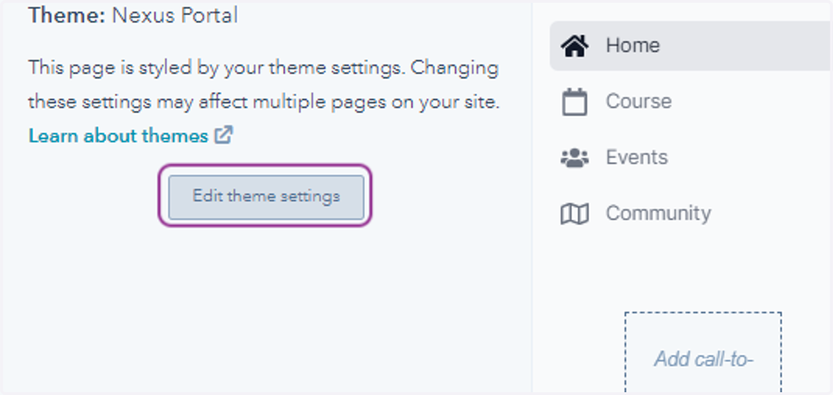 Click on Edit theme settings