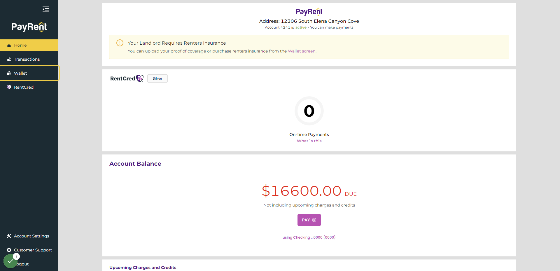Click on Wallet