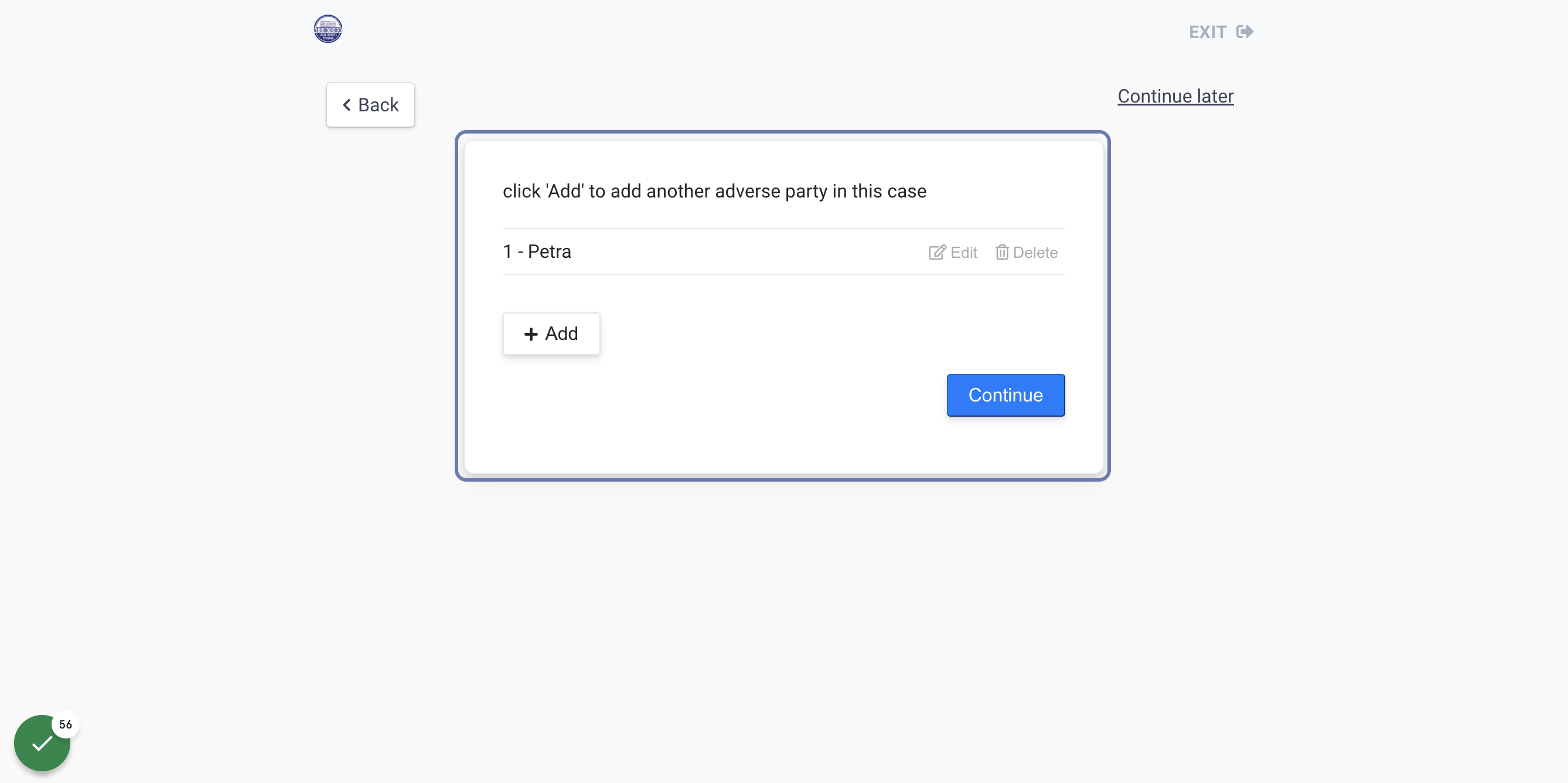 Add other "Adverse Parties" (if you have them).