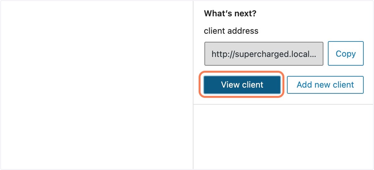Click on View client