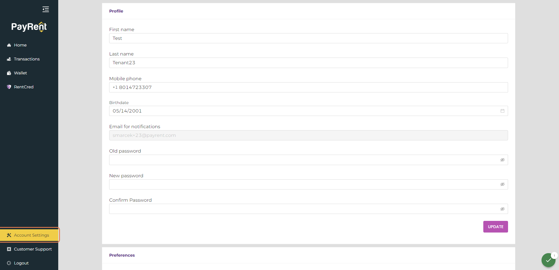 Click on 'Account Settings'.