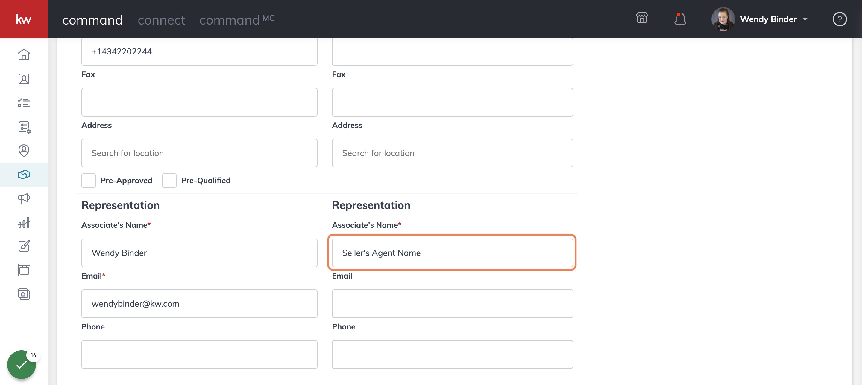 Fill in Required Information for Agent Involved