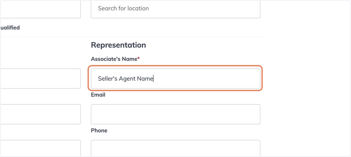 Fill in Required Information for Agent Involved