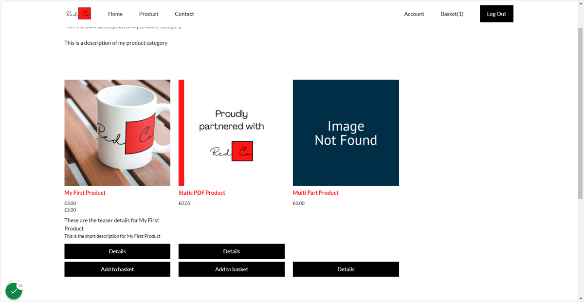 Category page view