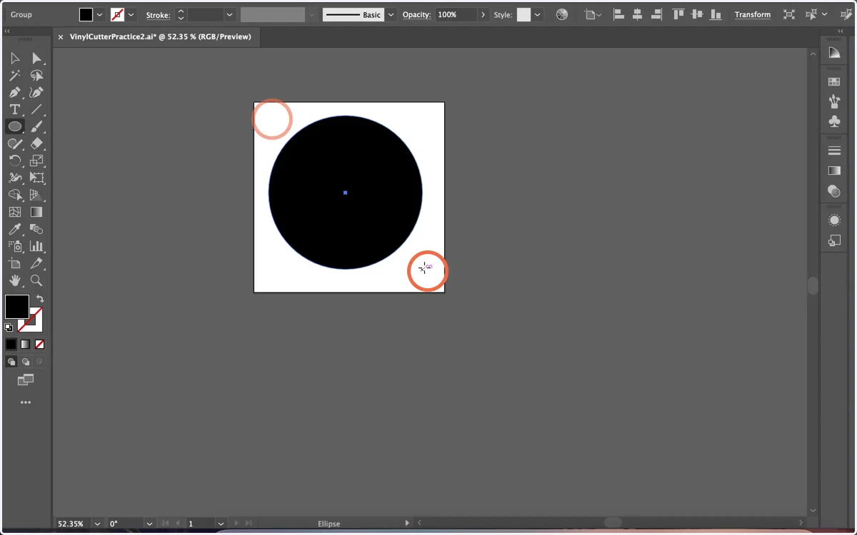 Click on the canvas and drag to create your shape