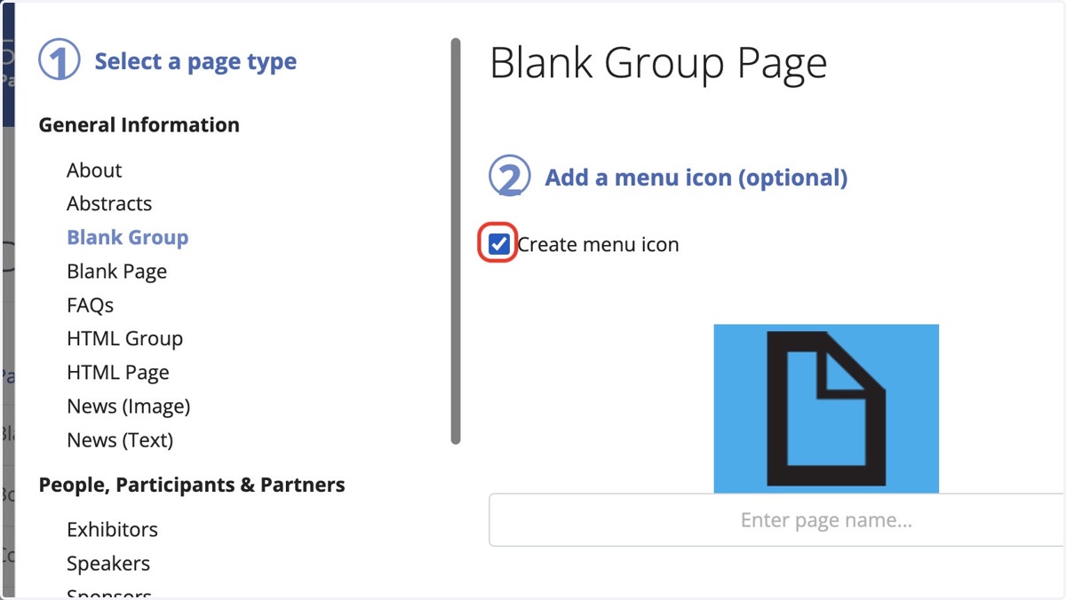 Check Create menu icon