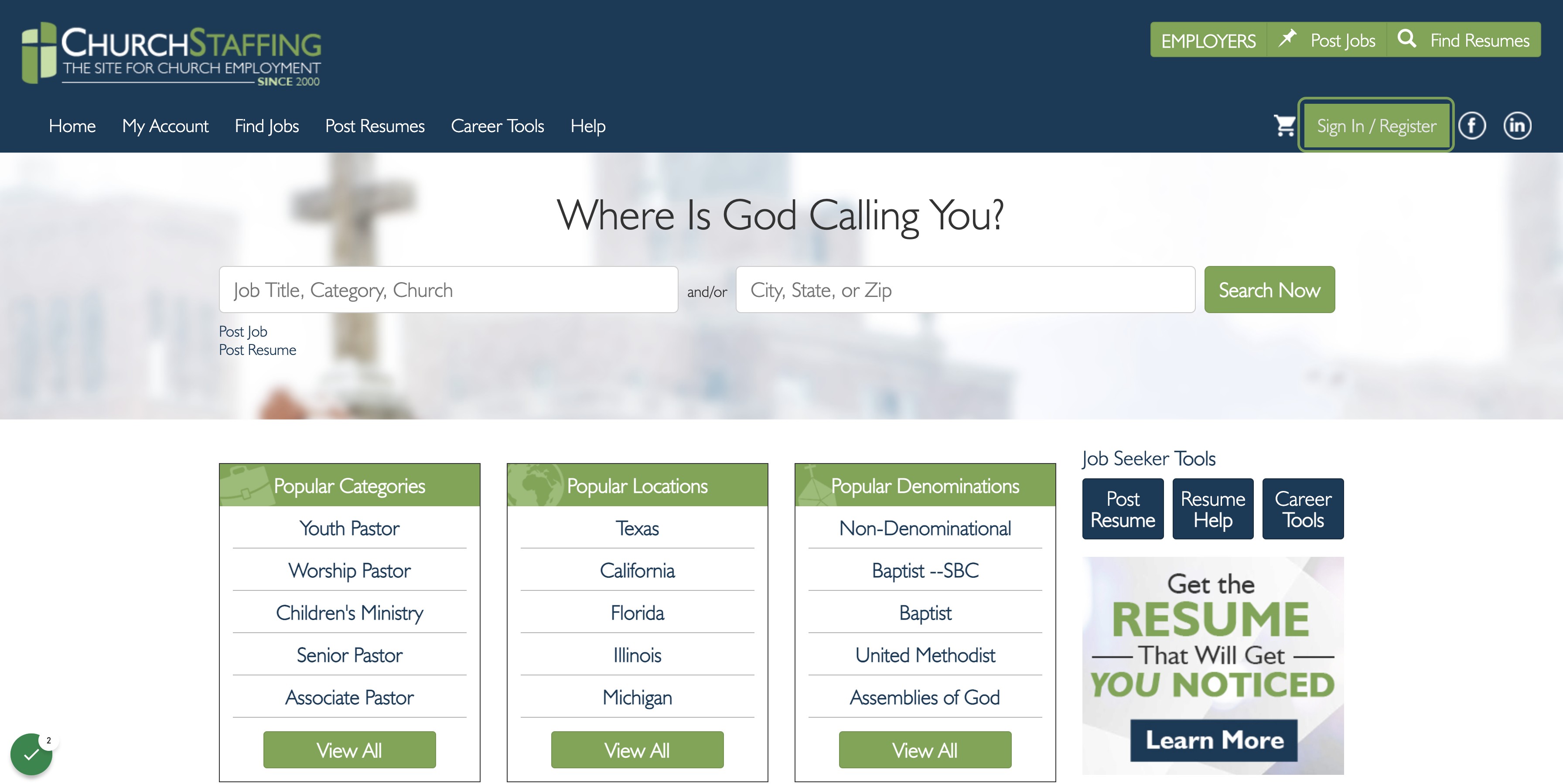Click on Sign In / Register