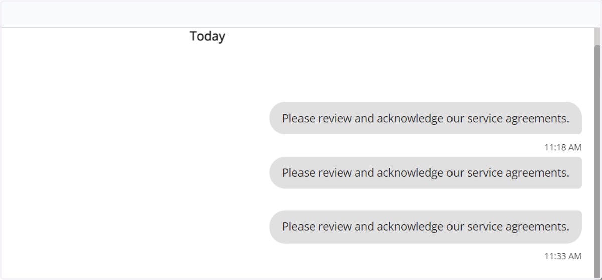 The screen will show the following in the messages section to make sure that it went through.