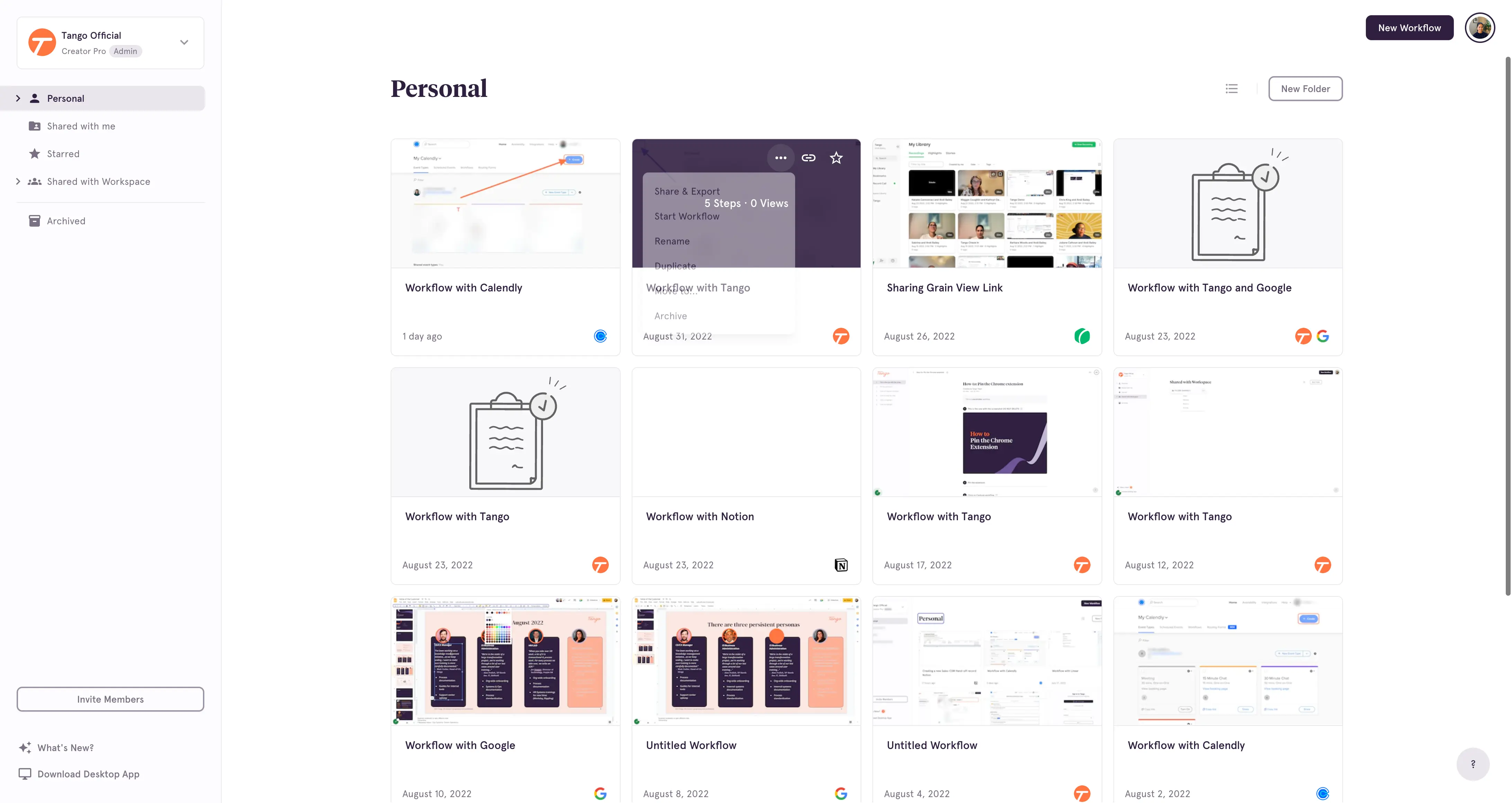 Select the Workflow you want to Delete