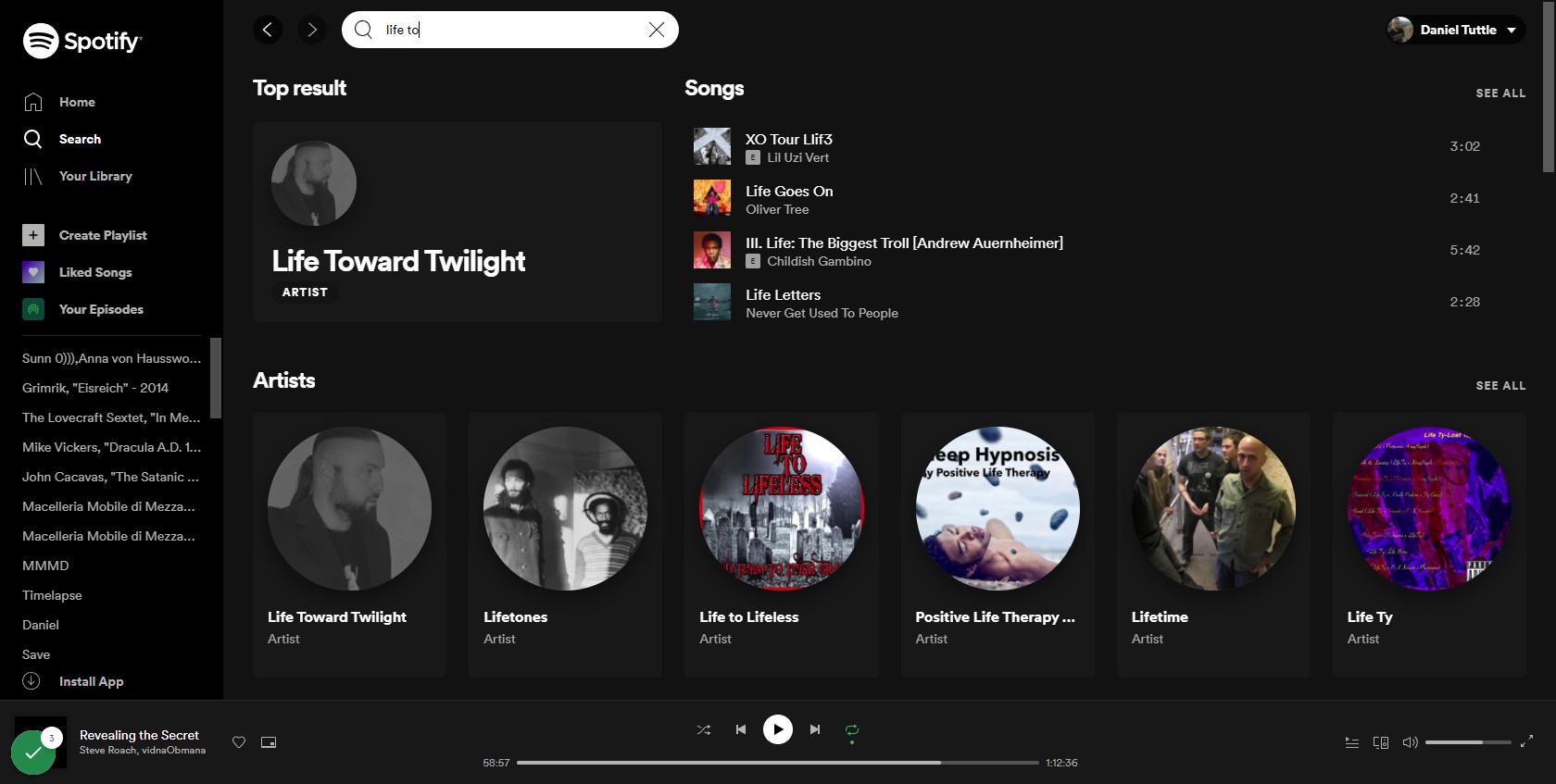 Type your artist name