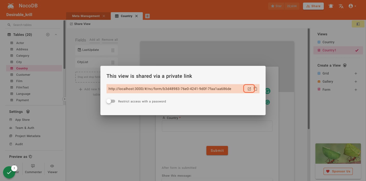 Click on document