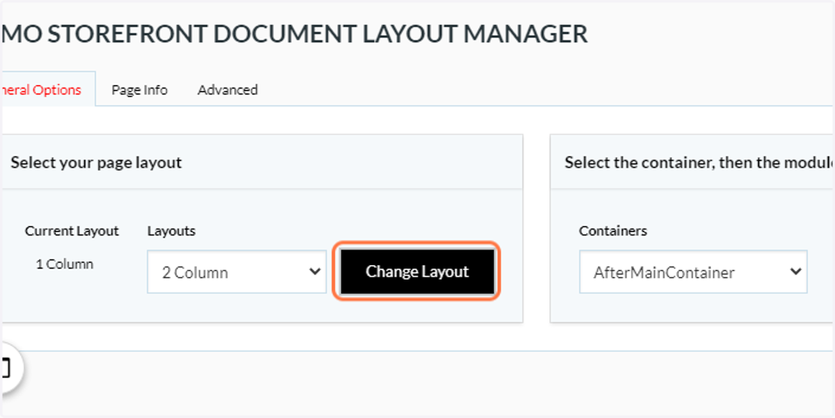 Click on Change Layout