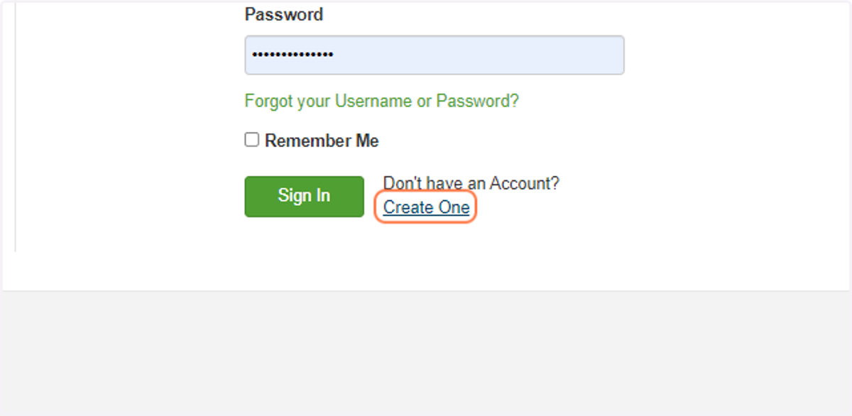 Click on Create One