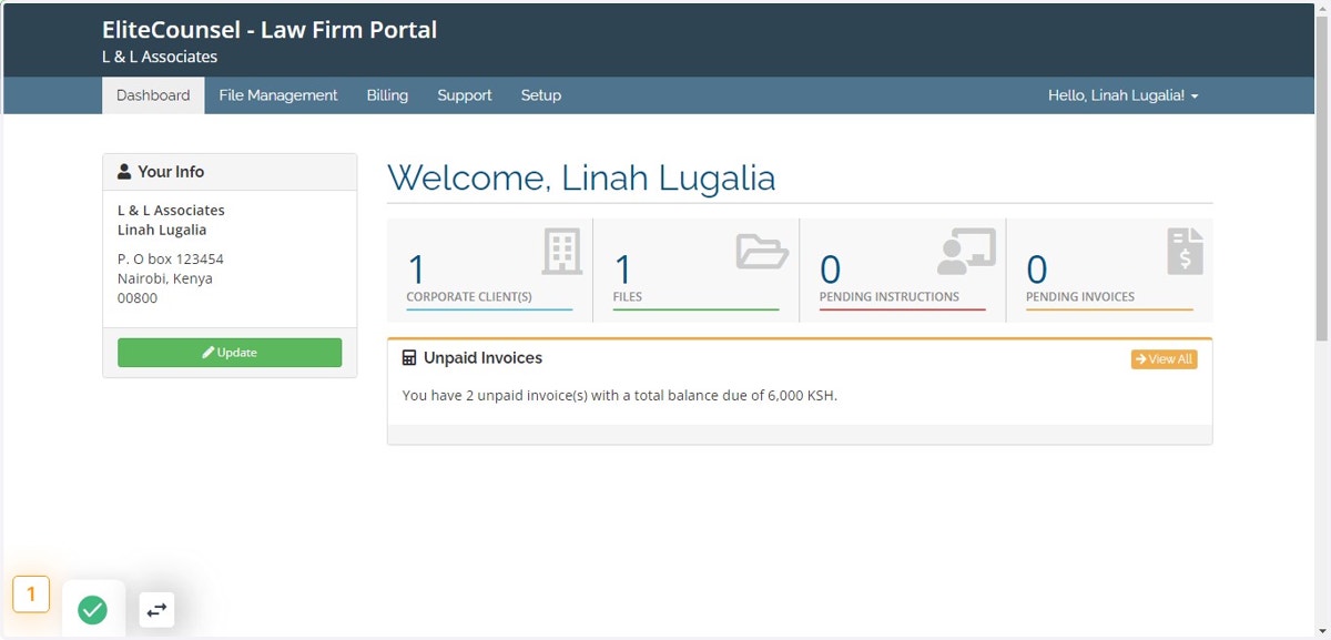 Log into the system