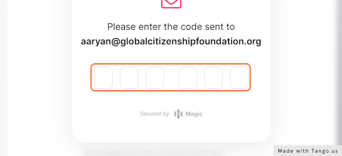 Please enter the code sent to your email inbox