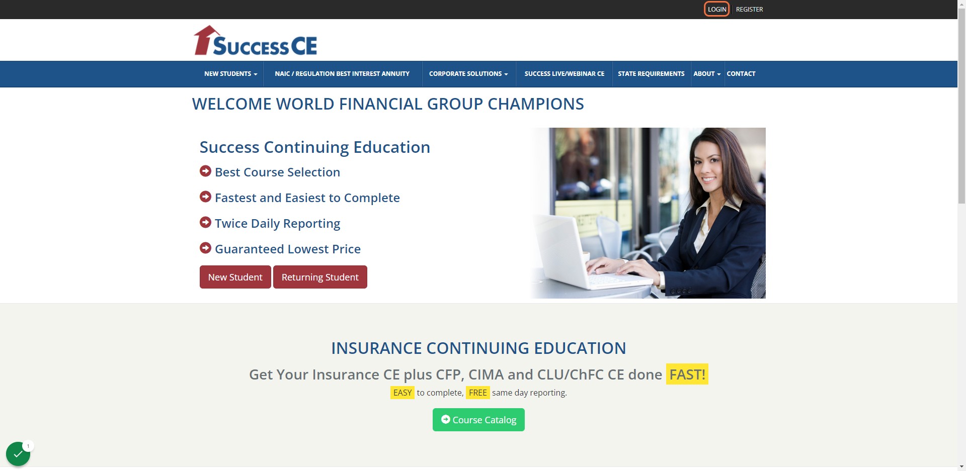 Once you register a new account you should be logged in.