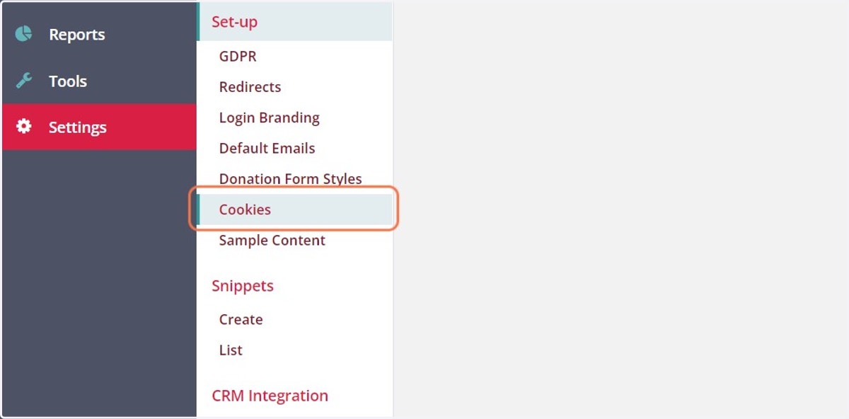 Navigate to cookies within your website manager
