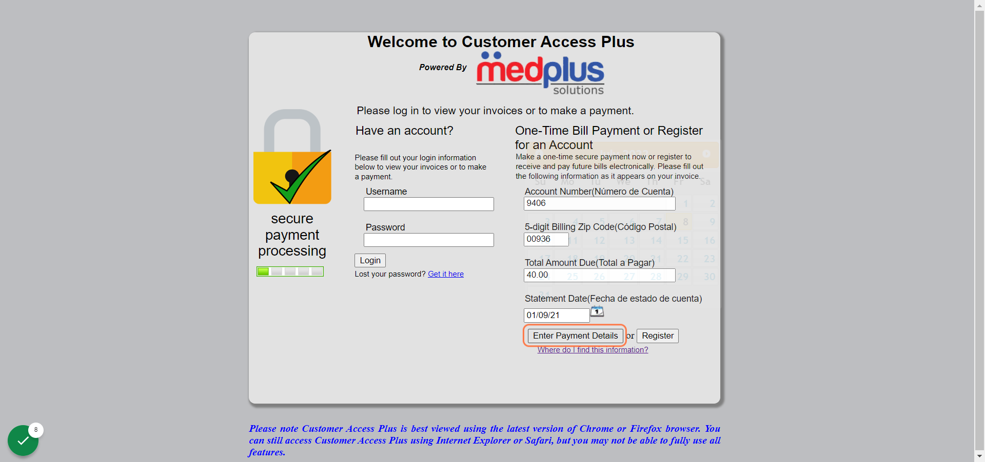 Haga click en Enter Payment Details