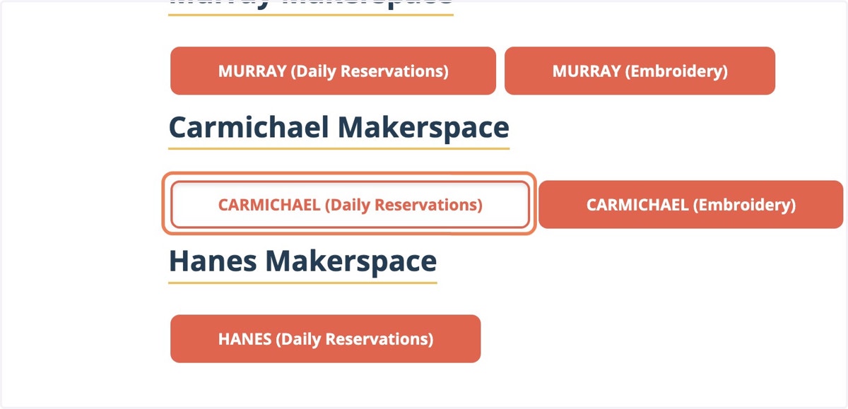 Choose the makerspace location that you want to work at.