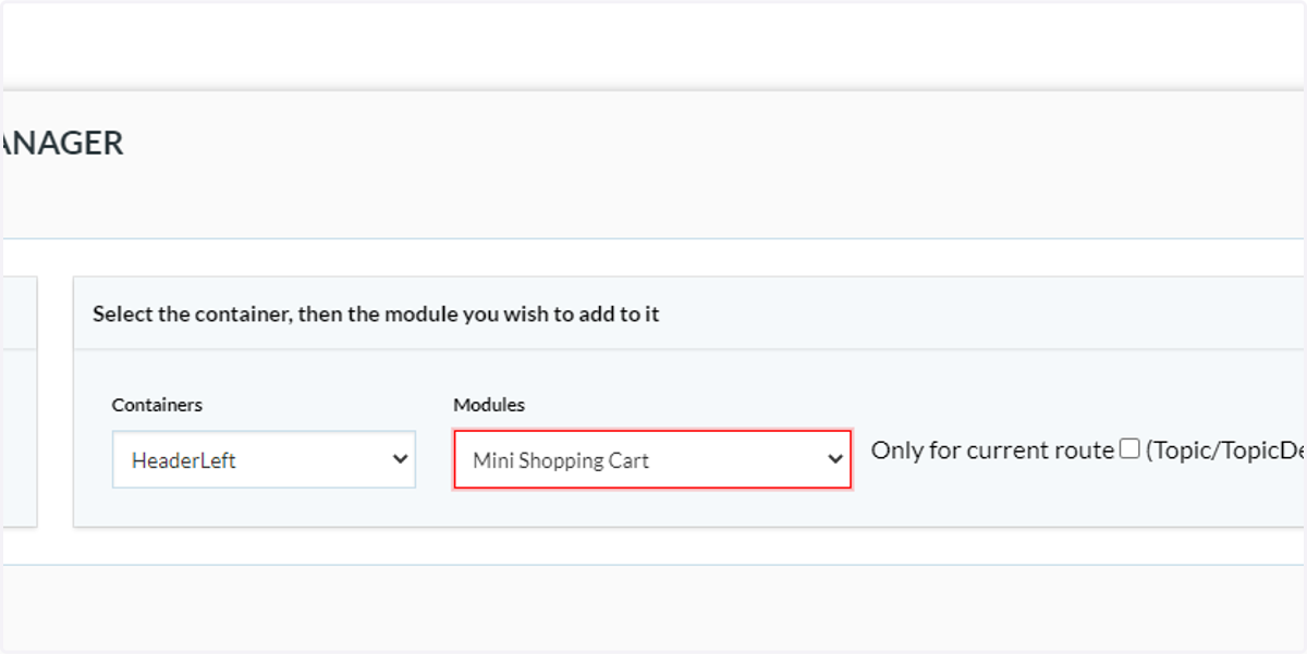Click on Mini Shopping Cart