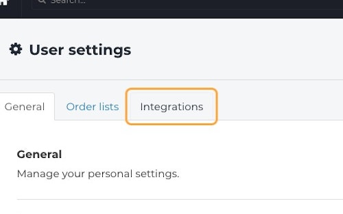 Go to Integrations tab