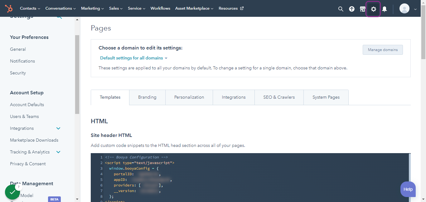Go to HubSpot Settings