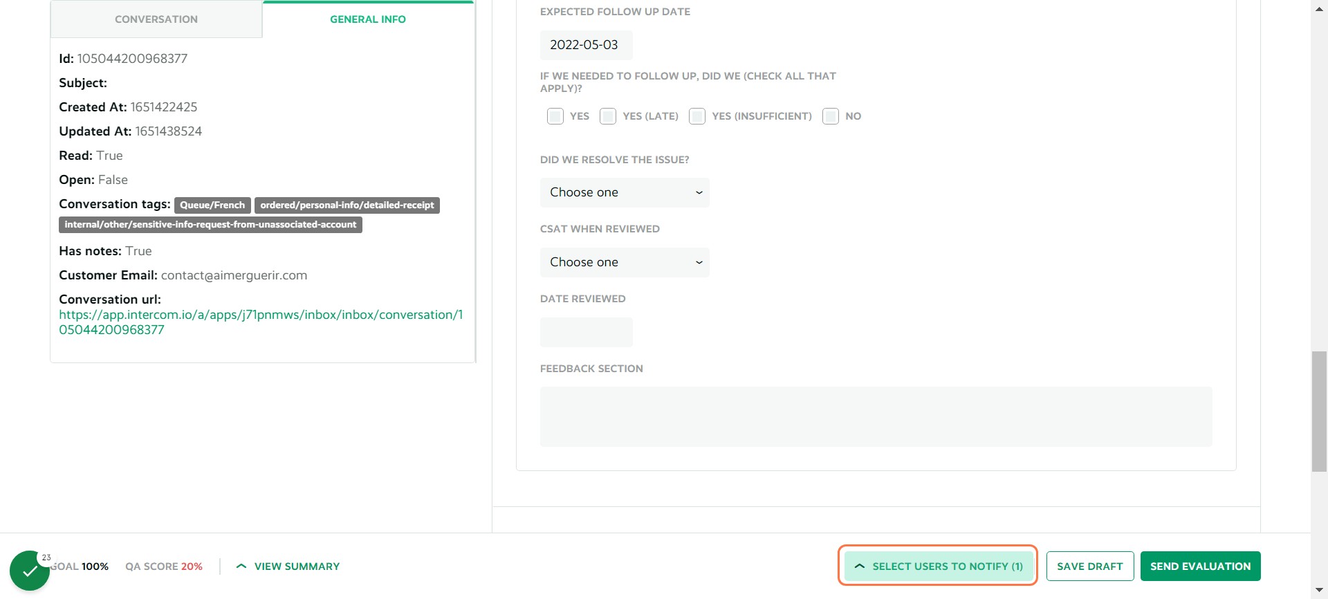Click on Select Users to Notify
