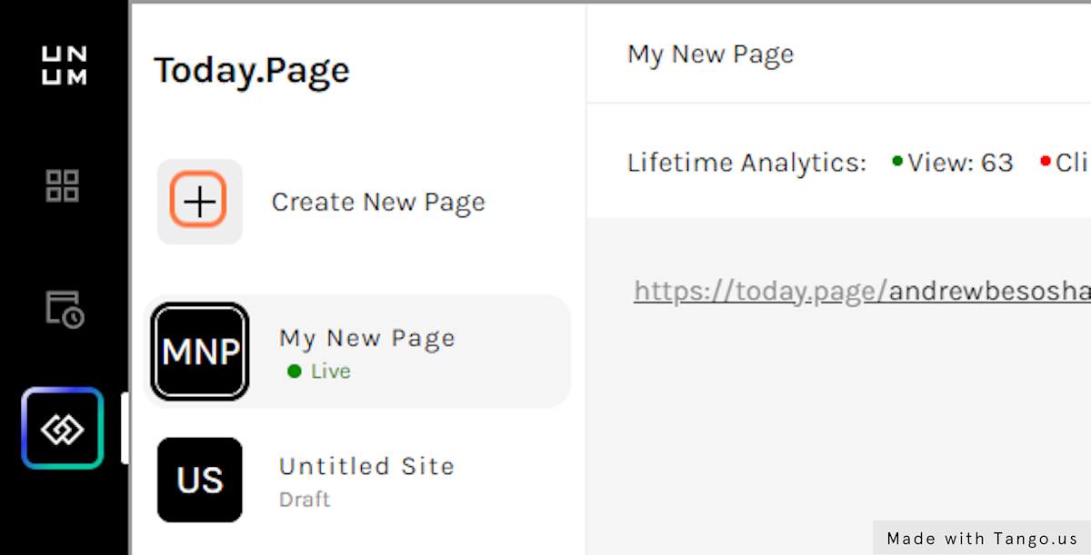 Click on Create New Page