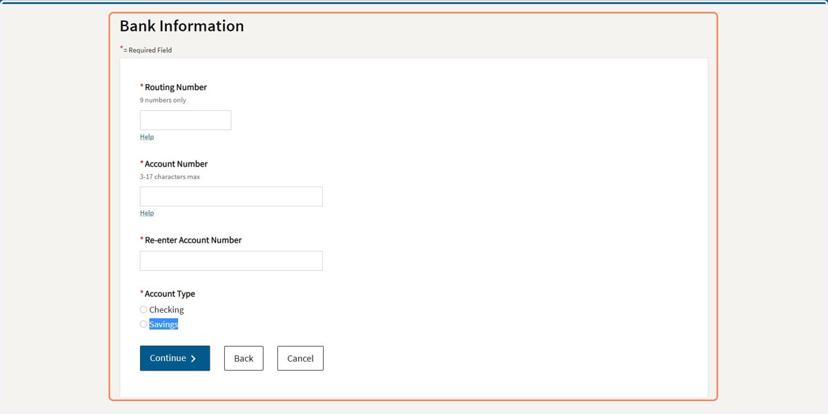 Provide your Bank Information