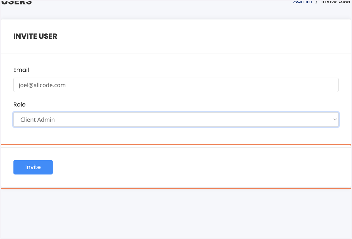 Select Client Admin from Role